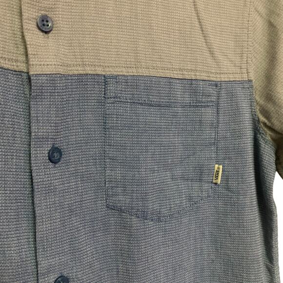 Vans Off The Wall 2-Tone Button Down Shirt Boys Size L - Picture 2 of 7